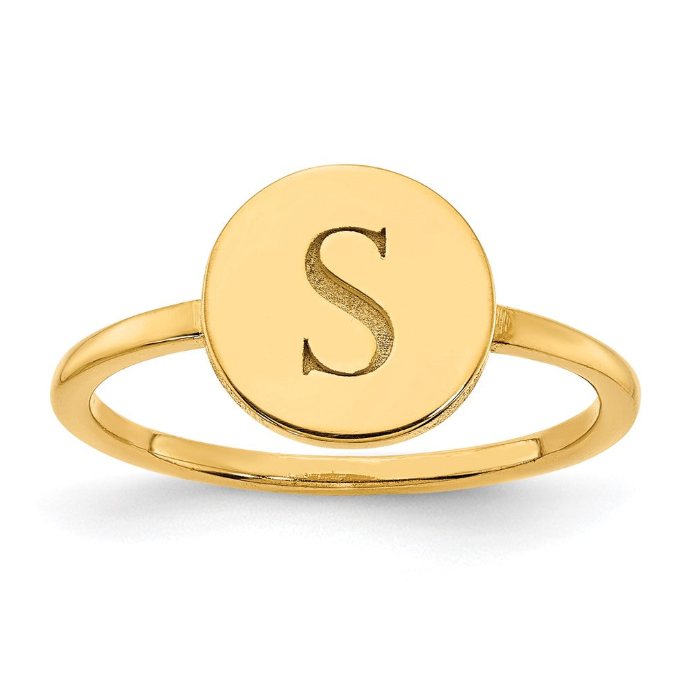10K Gelbgold Initial-Kreis-Siegelring