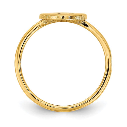 10K Gelbgold Siegelring mit Initiale in Kreisform und echtem Diamant
