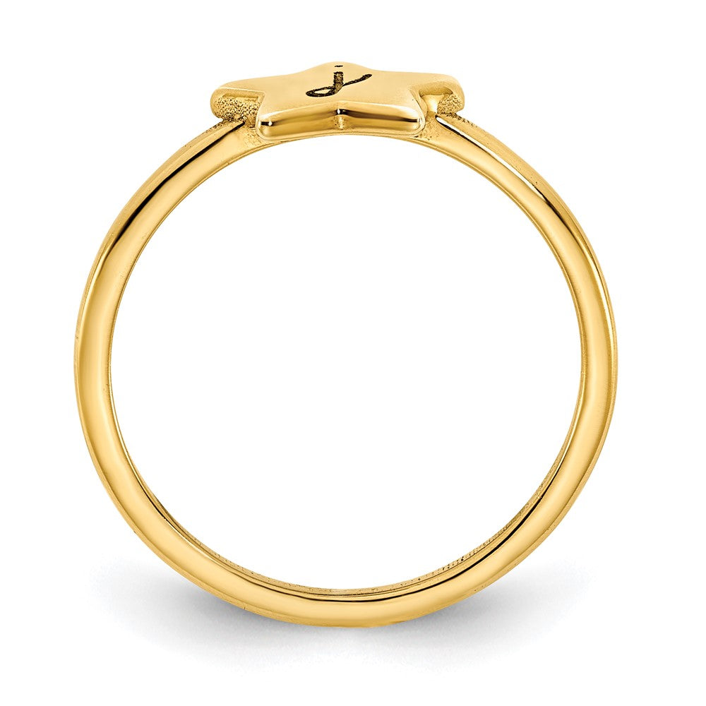 10K Gelbgold Initial-Stern-Siegelring
