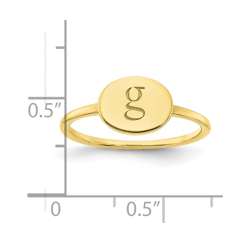 10K Gelbgold Ovaler Initial-Siegelring