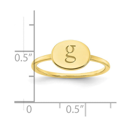 10K Gelbgold Ovaler Initial-Siegelring