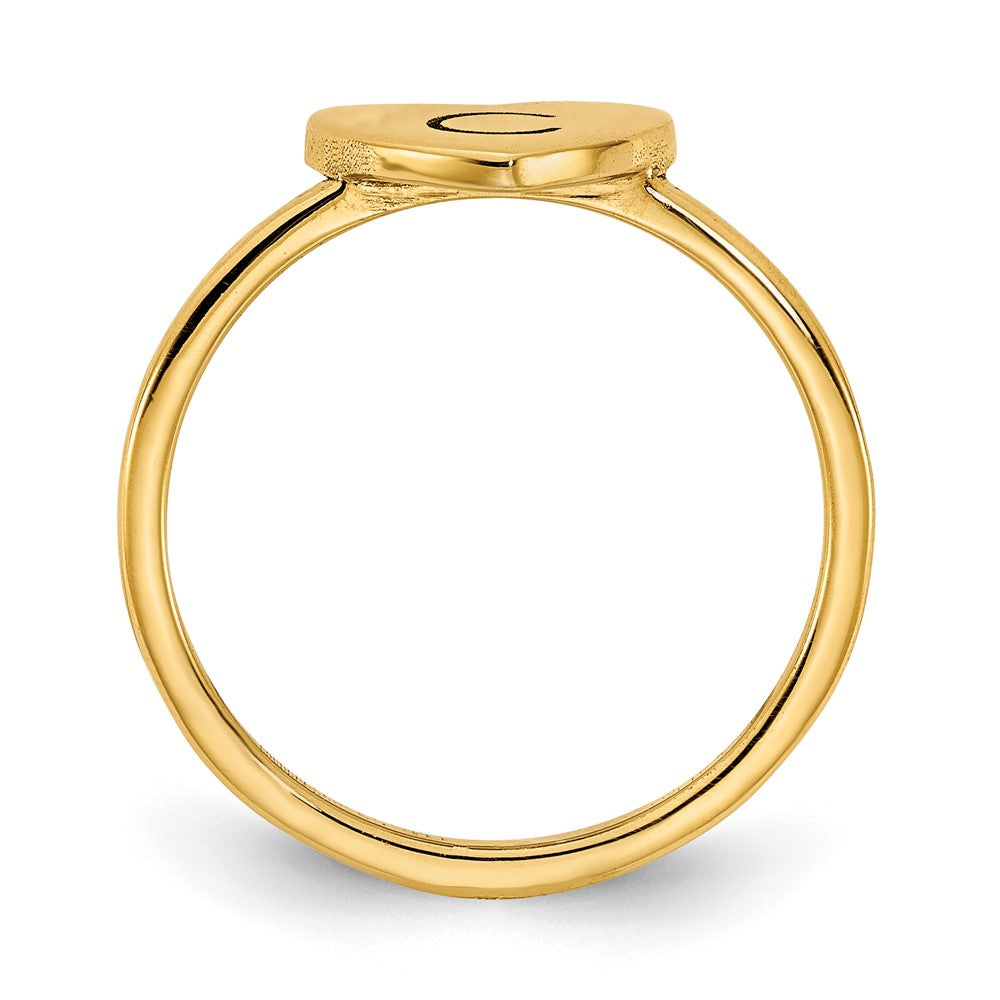 10K Gelbgold Siegelring mit Herz-Initiale