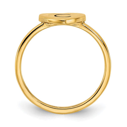 10K Gelbgold Siegelring mit Herz-Initiale