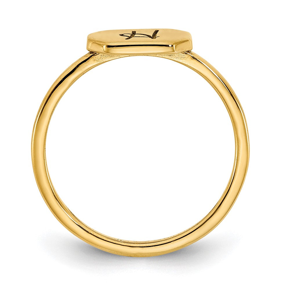 10K Gelbgold Siegelring mit Initiale, Achteck