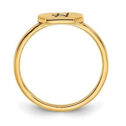 10K Gelbgold Siegelring mit Initiale, Achteck