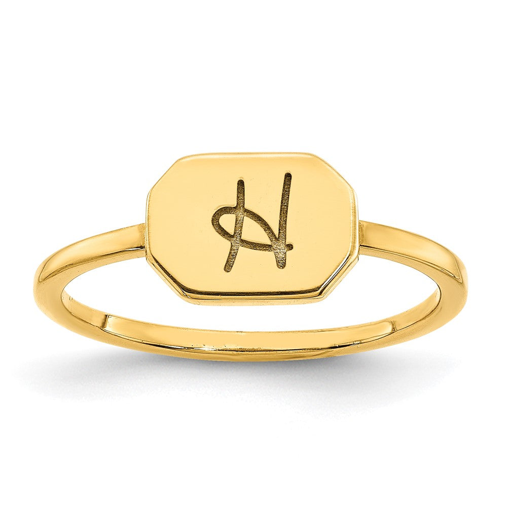 10K Gelbgold Siegelring mit Initiale, Achteck