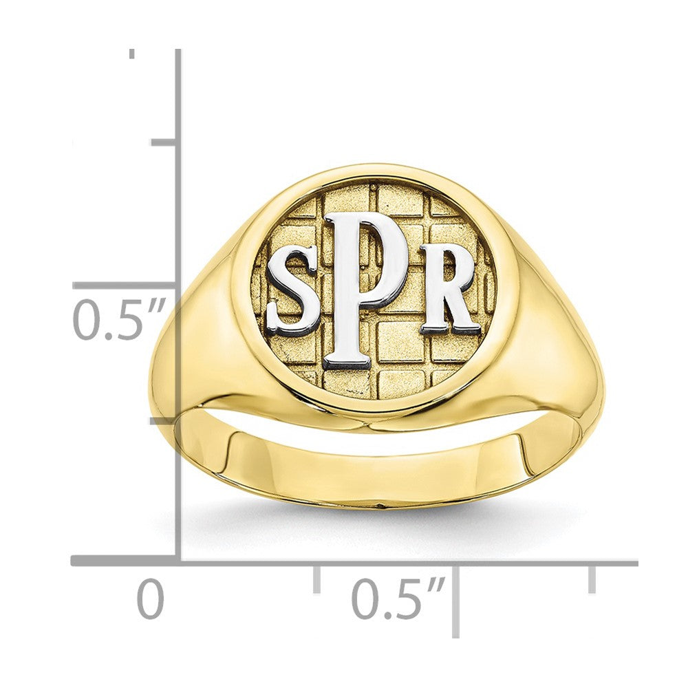 10K Gelbgold Siegelring mit poliertem Monogramm