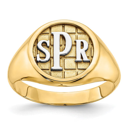 10K Gelbgold Siegelring mit poliertem Monogramm