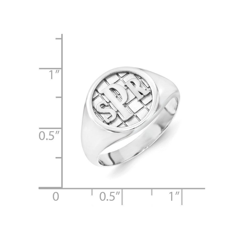 14K Weißgold Siegelring mit Monogramm