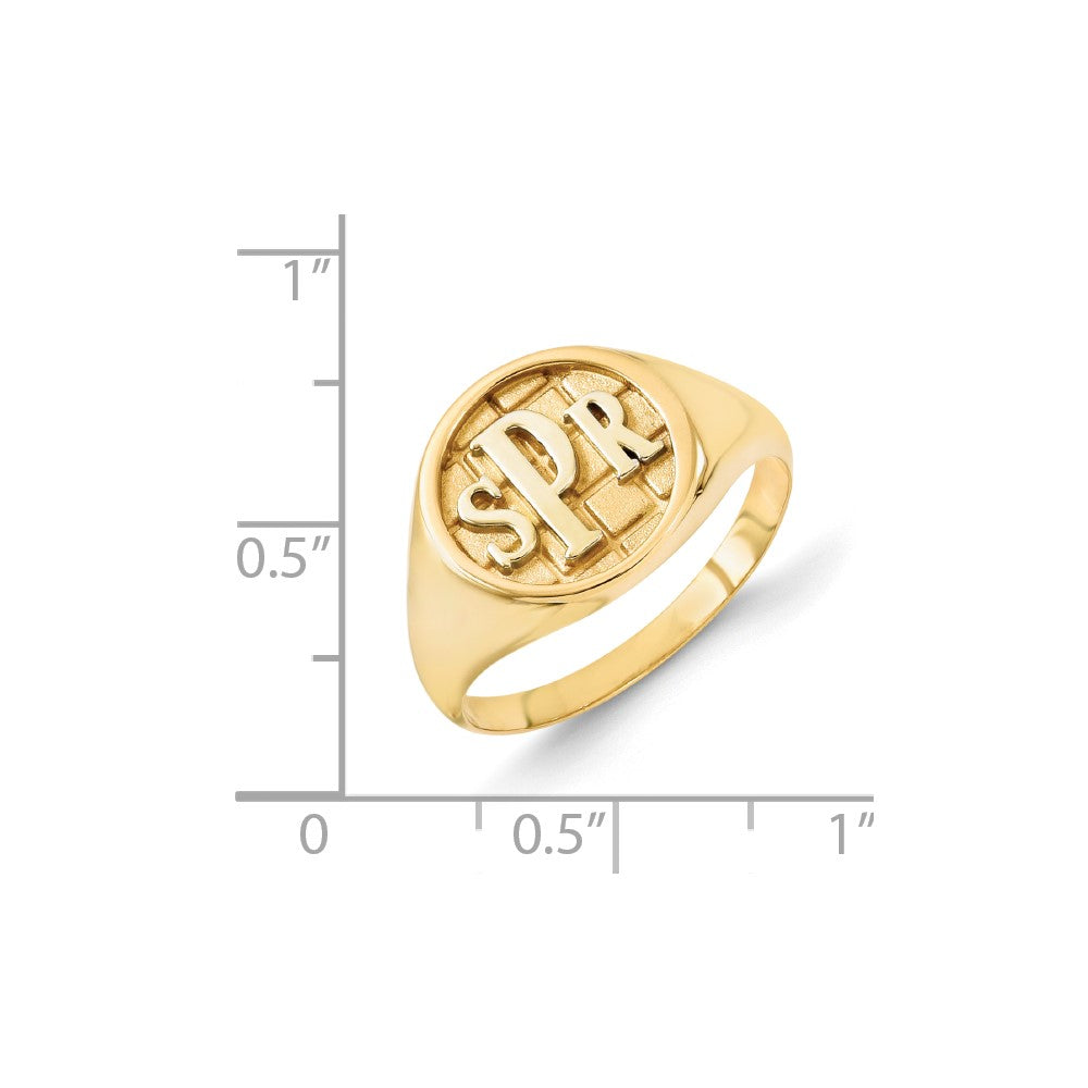 10K Gelbgold Monogramm-Siegelring