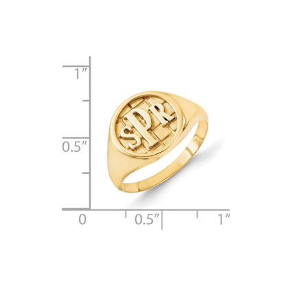 10K Gelbgold Monogramm-Siegelring