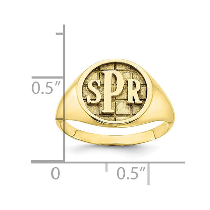 10K Gelbgold Poliert Monogramm Siegelring