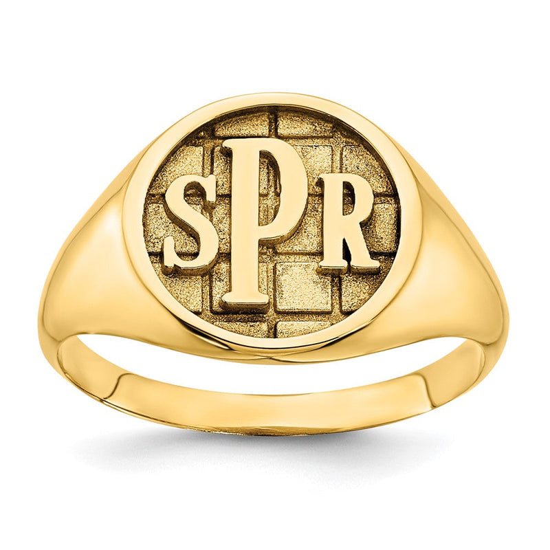 10K Gelbgold Poliert Monogramm Siegelring