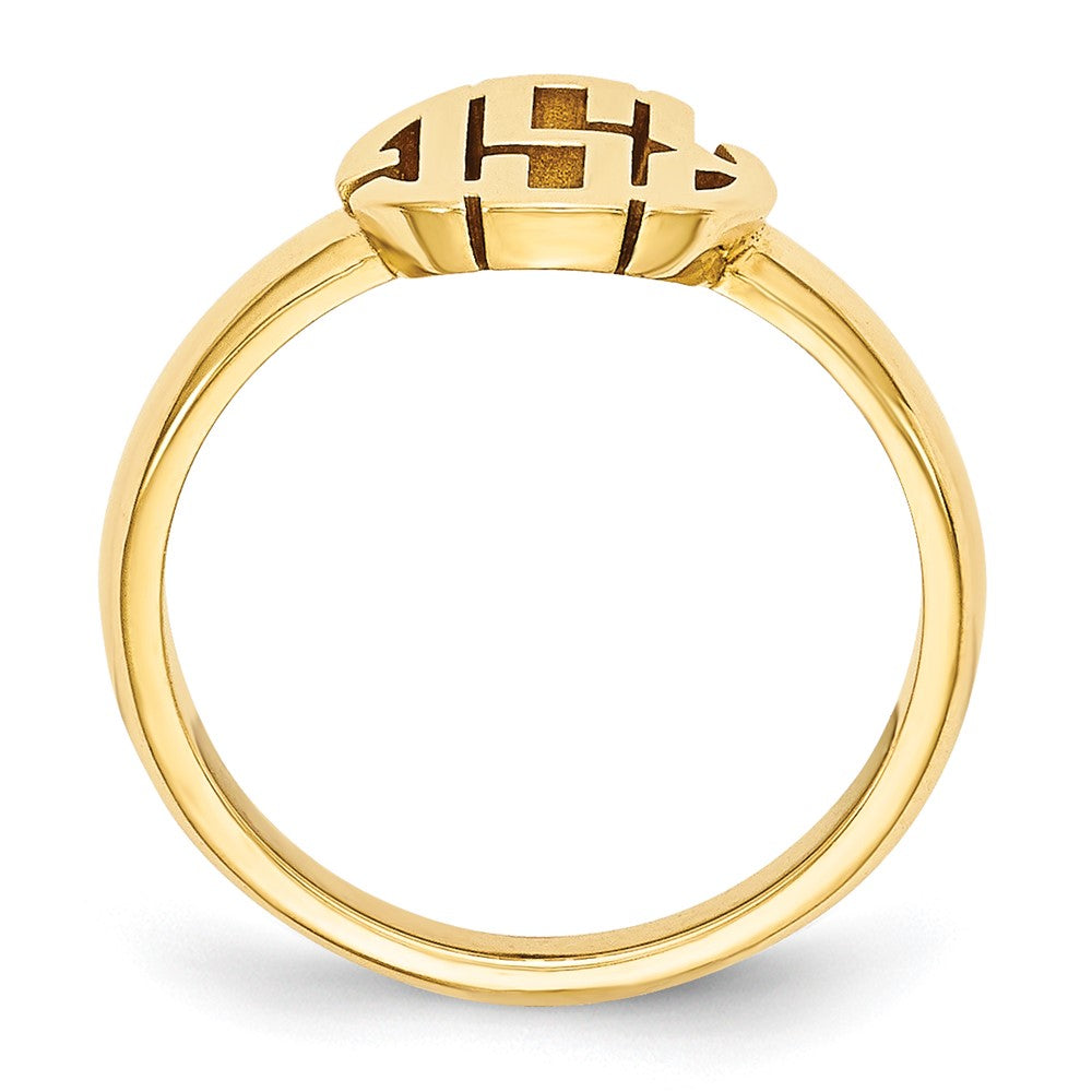 10K Gelbgold Siegelring mit poliertem Monogramm