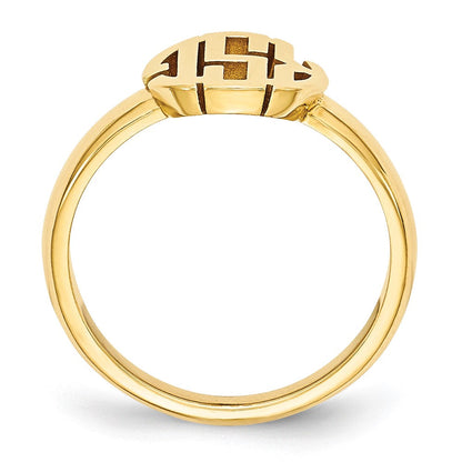 10K Gelbgold Siegelring mit poliertem Monogramm