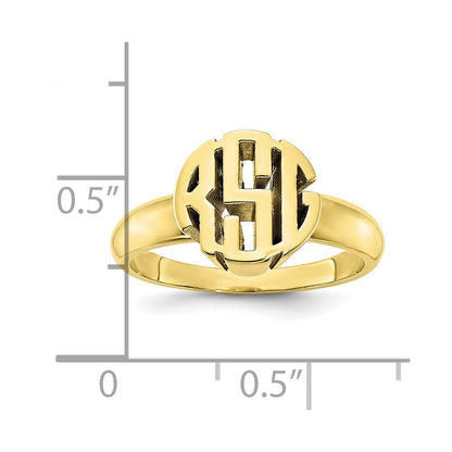 10K Gelbgold Siegelring mit poliertem Monogramm