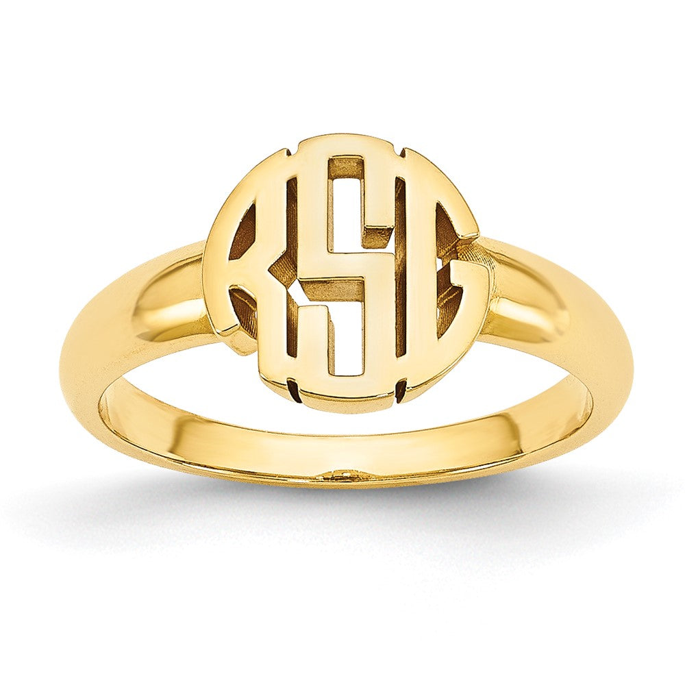10K Gelbgold Siegelring mit poliertem Monogramm
