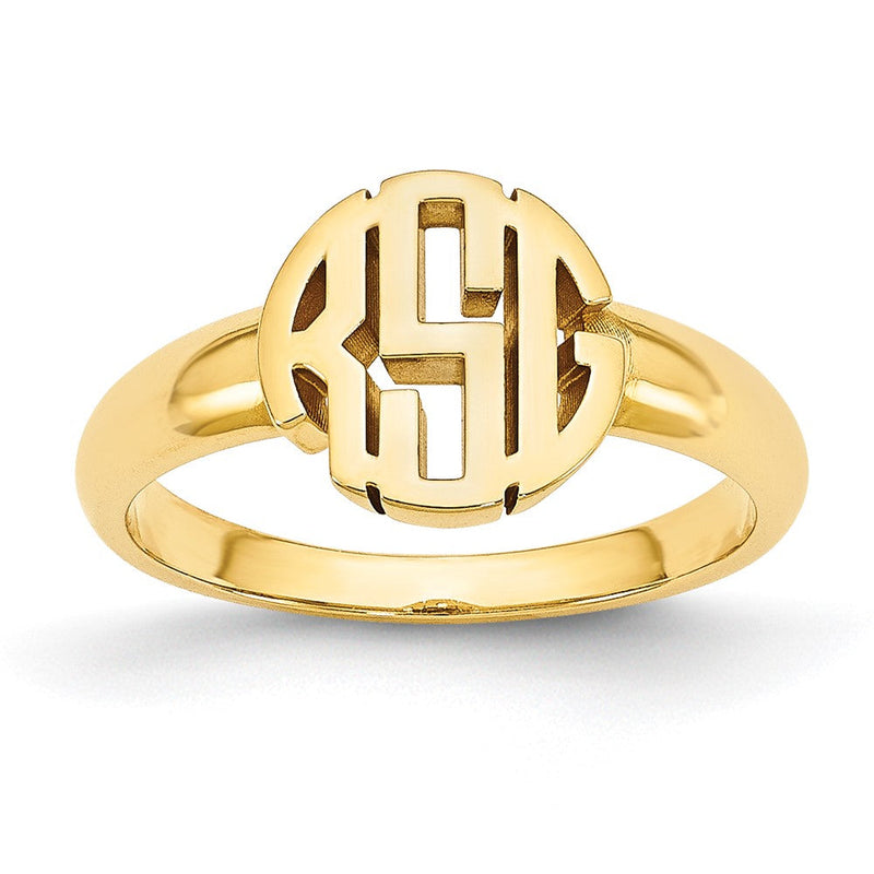 10K Gelbgold Siegelring mit poliertem Monogramm