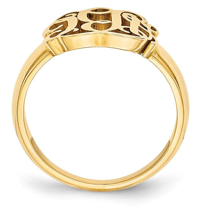 10K Gelbgold Monogramm-Siegelring
