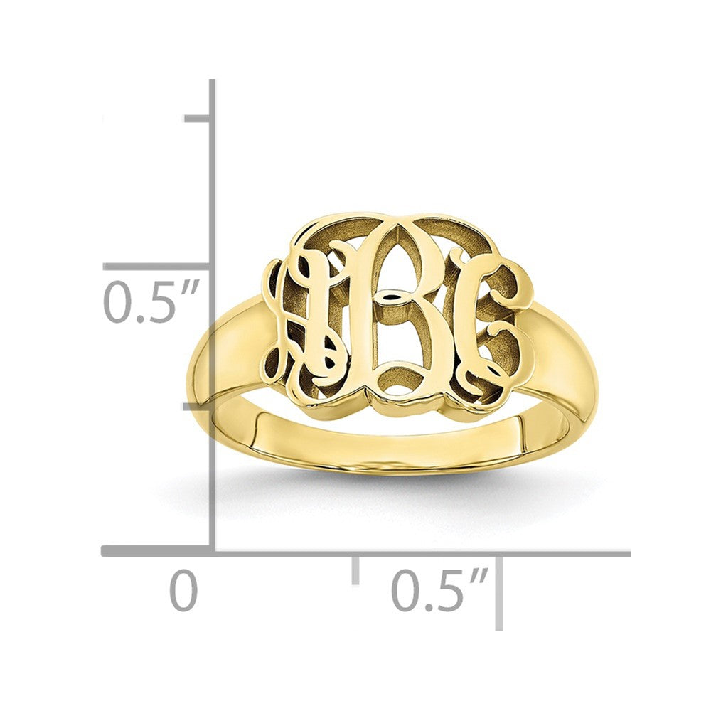 10K Gelbgold Monogramm-Siegelring