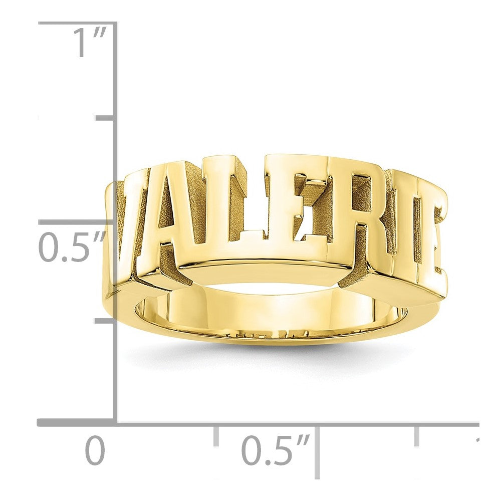 10K Gelbgold personalisierter Namensring, poliert