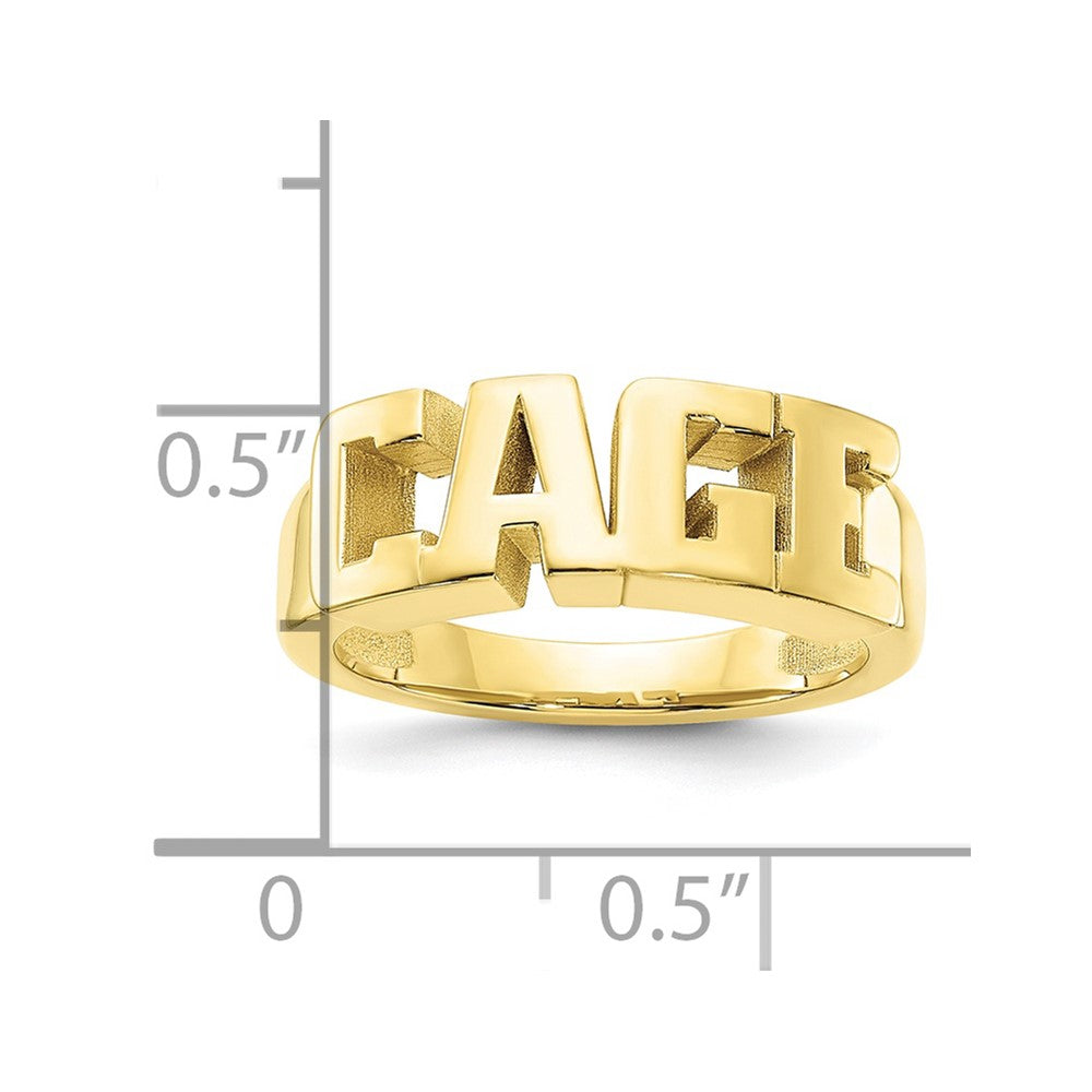 10K Gelbgold Personalisierter Namensring, poliert