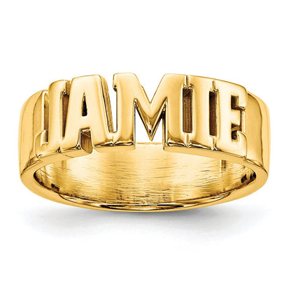 10K Gelbgold Personalisierter Namensring, poliert