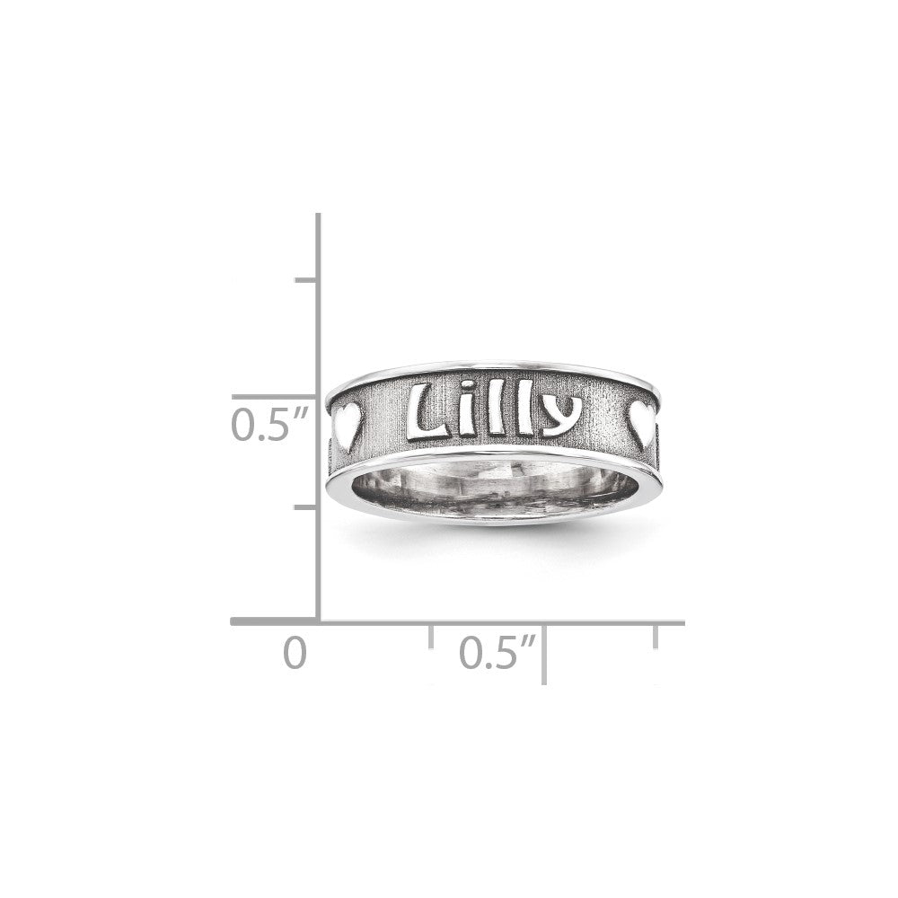 14K Weißgold Ring, gegossen, hochglanzpoliert mit Sandstrahl- oder Antik-Finish