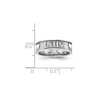 14K Weißgold Ring, gegossen, hochglanzpoliert mit Sandstrahl- oder Antik-Finish
