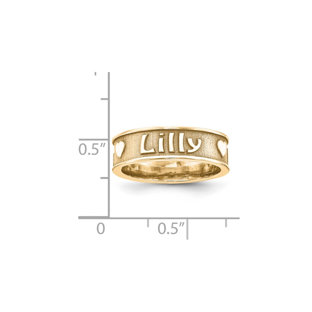 10K Gelbgold Ring, gegossen, hochglanzpoliert mit Sandstrahl- oder Antik-Finish