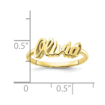 10K Gelbgold Personalisierter Namensring, poliert