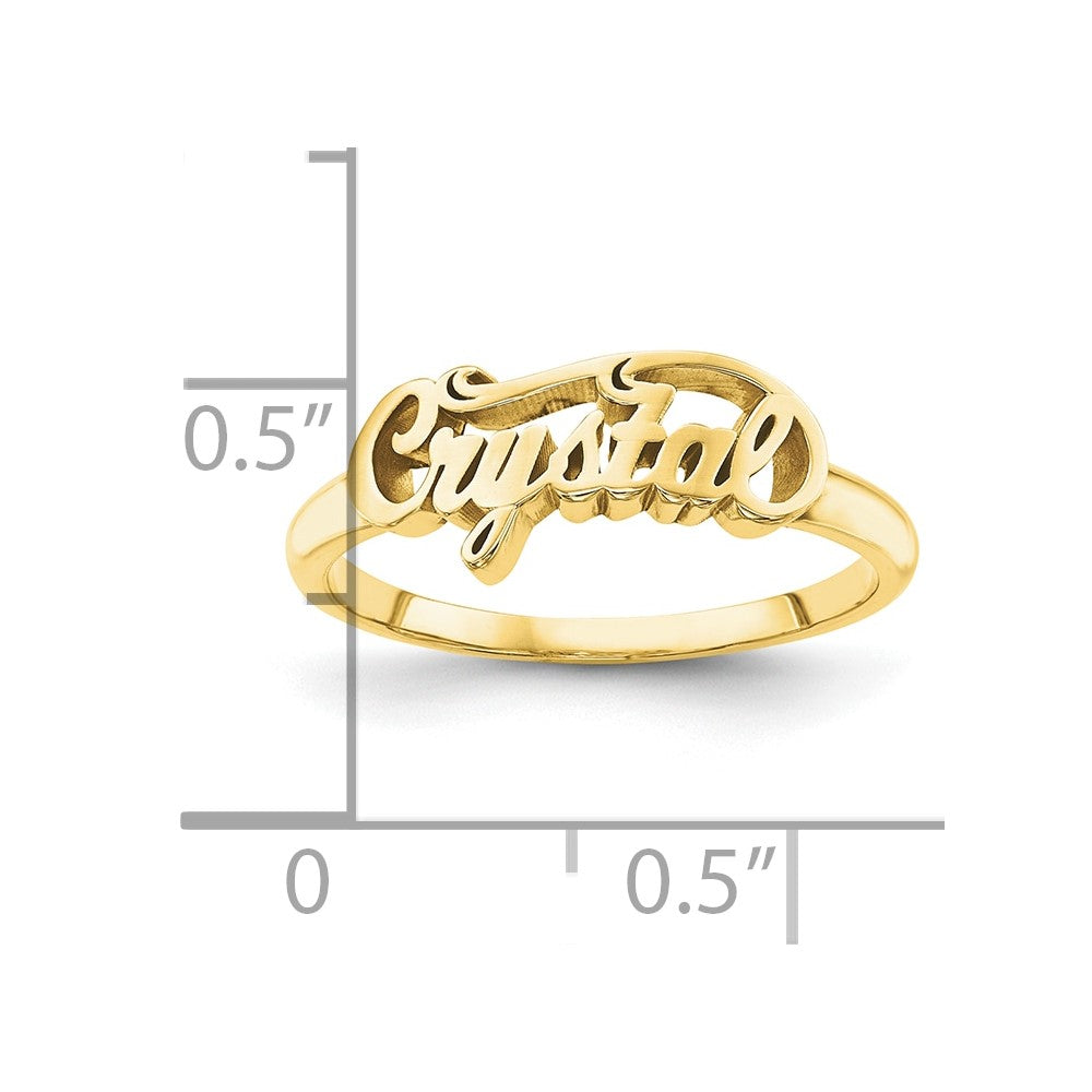 10K Gelbgold personalisierter Namensring, poliert