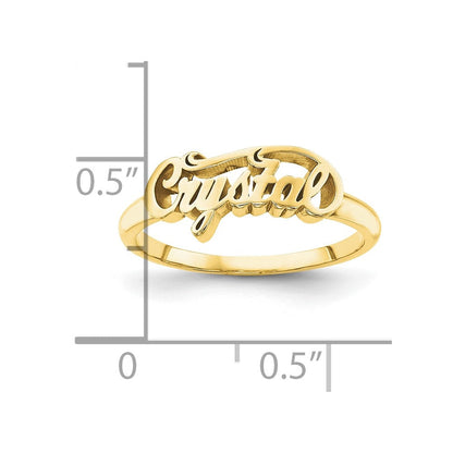 10K Gelbgold personalisierter Namensring, poliert