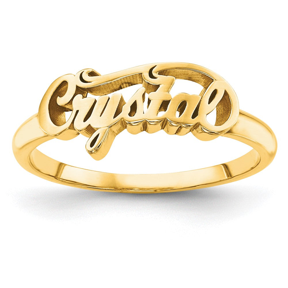 10K Gelbgold personalisierter Namensring, poliert