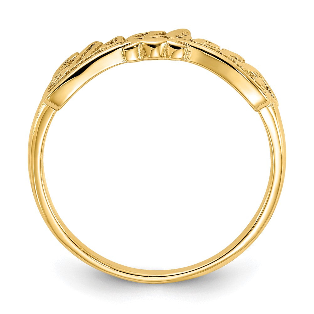 10K Gelbgold personalisierter polierter Ring