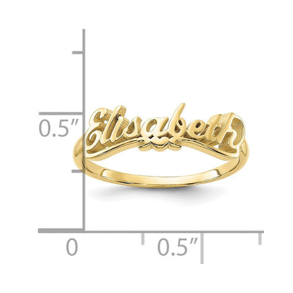 10K Gelbgold personalisierter polierter Ring