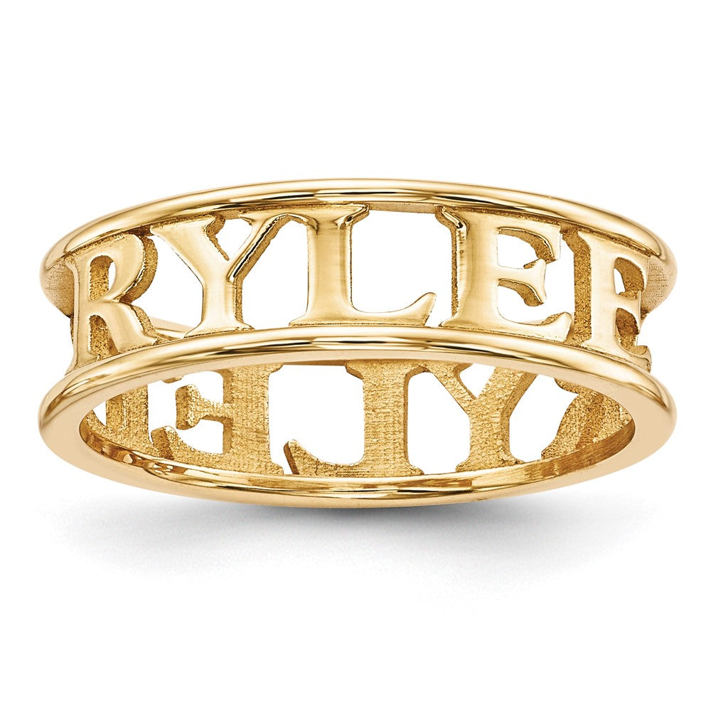 10K Gelbgold Poliert Personalisierbarer Namensring
