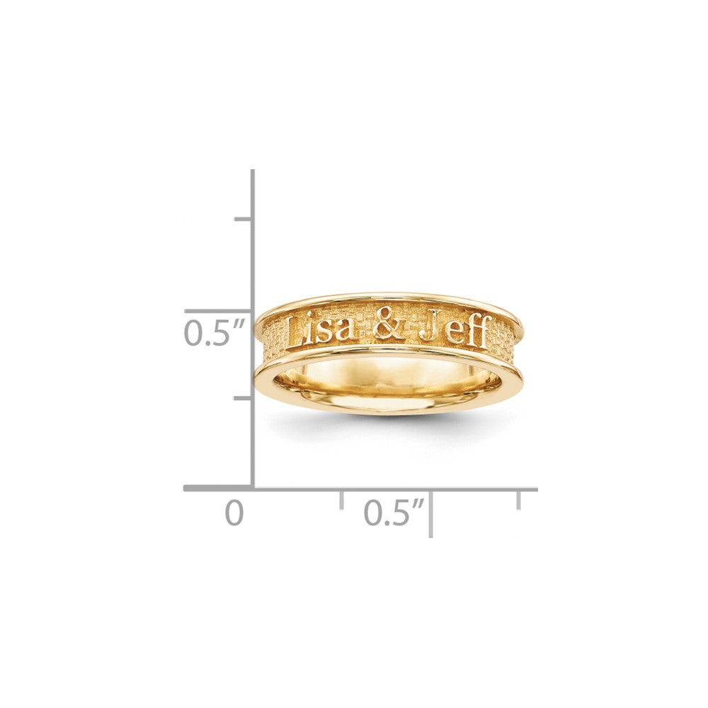 10K Gelbgold Siegelring, gegossen, hochglanzpoliert mit sandgestrahltem Hintergrund