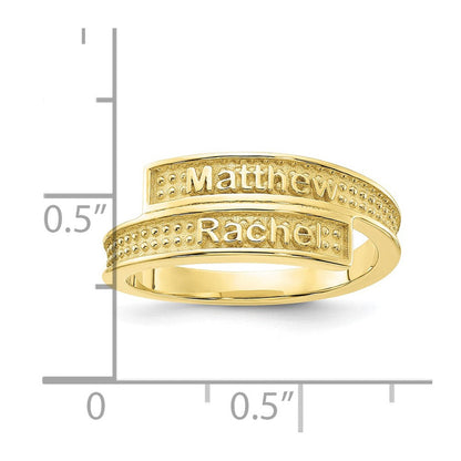 10K Gelbgold Ring, personalisiert, poliert und texturiert