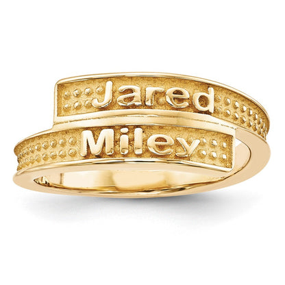 10K Gelbgold Ring, personalisiert, poliert und texturiert