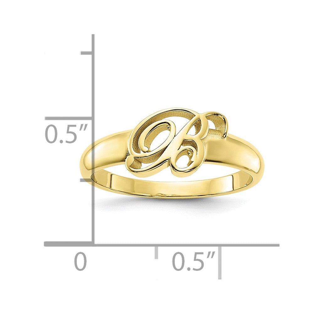 10K Gelbgold Ring mit poliertem Initial