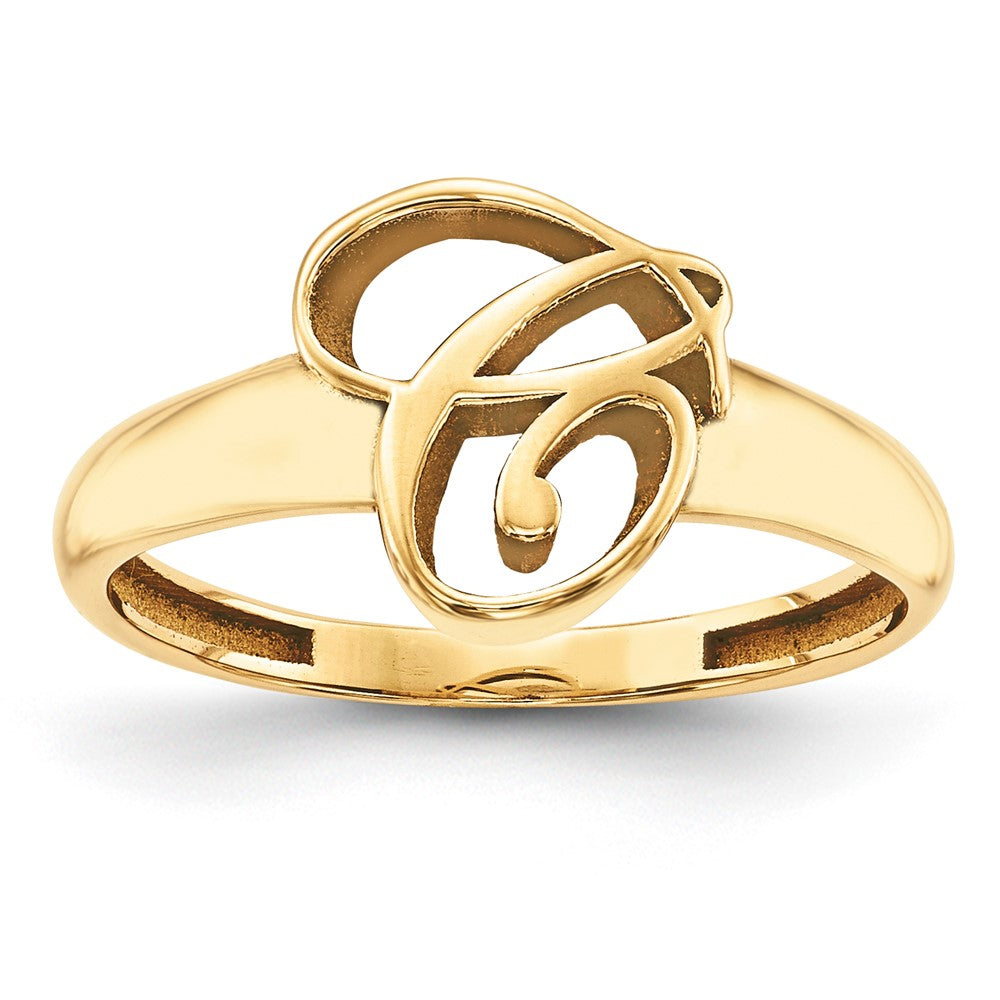 10K Gelbgold Ring mit poliertem Initial