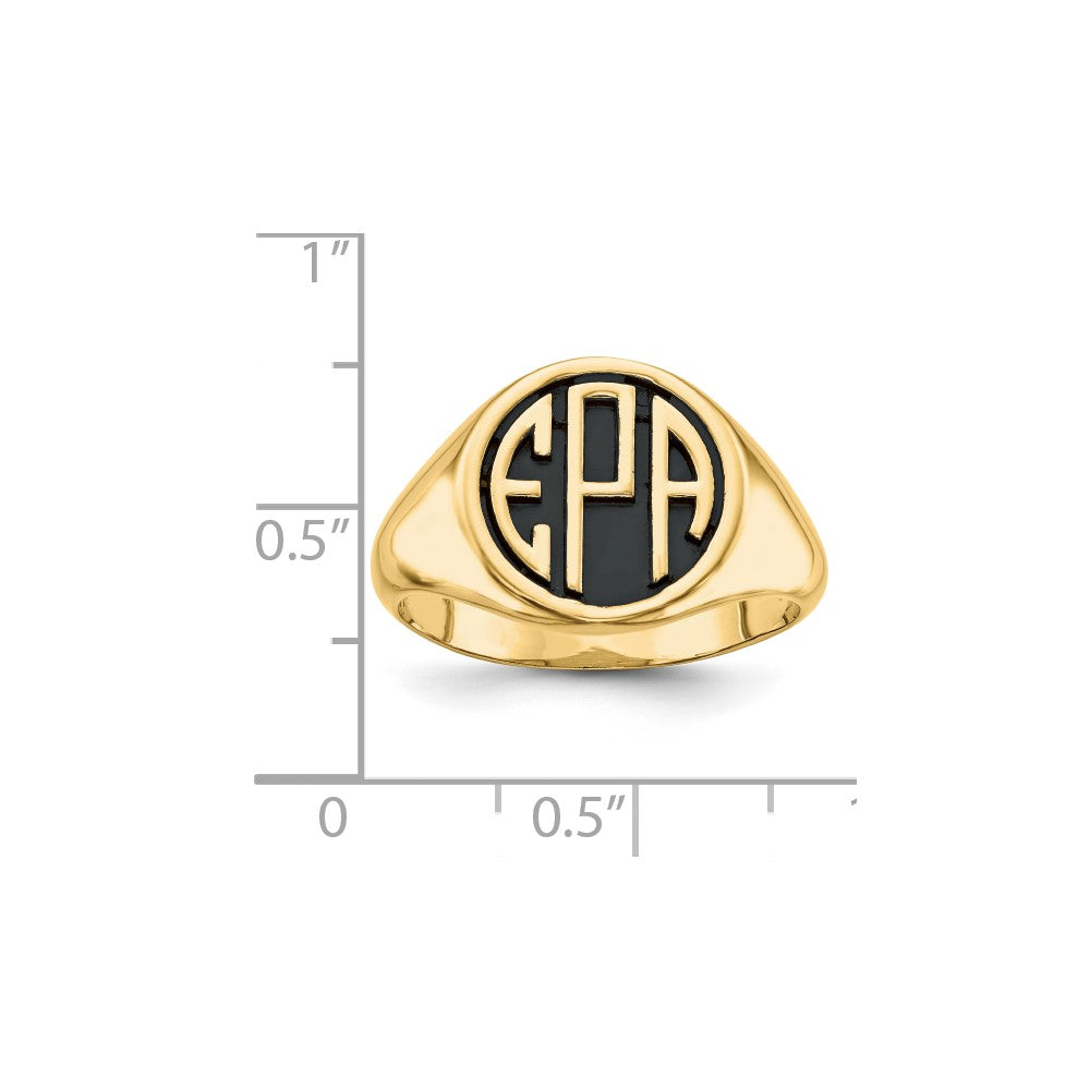 10K Gelbgold Siegelring mit Monogramm, hochglanzpoliert, gegossen, antik oder sandgestrahlt