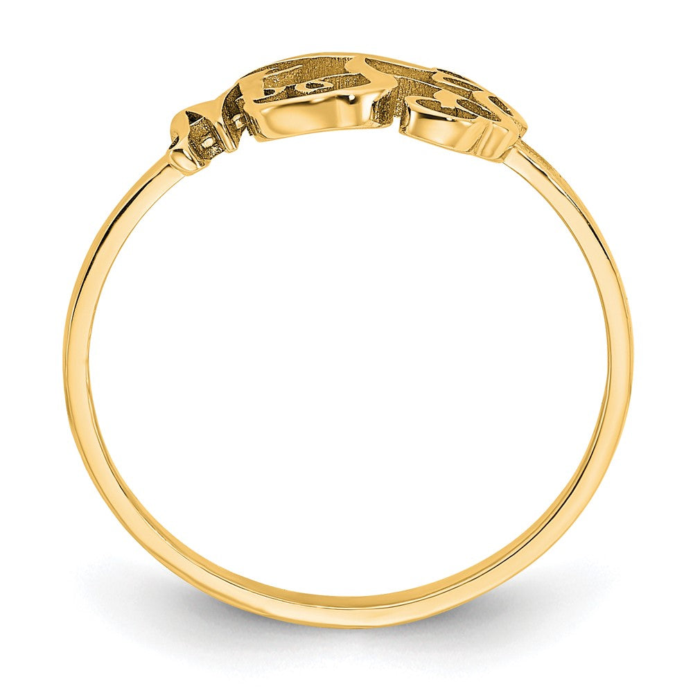 10K Gelbgold Ring mit Monogramm, poliert
