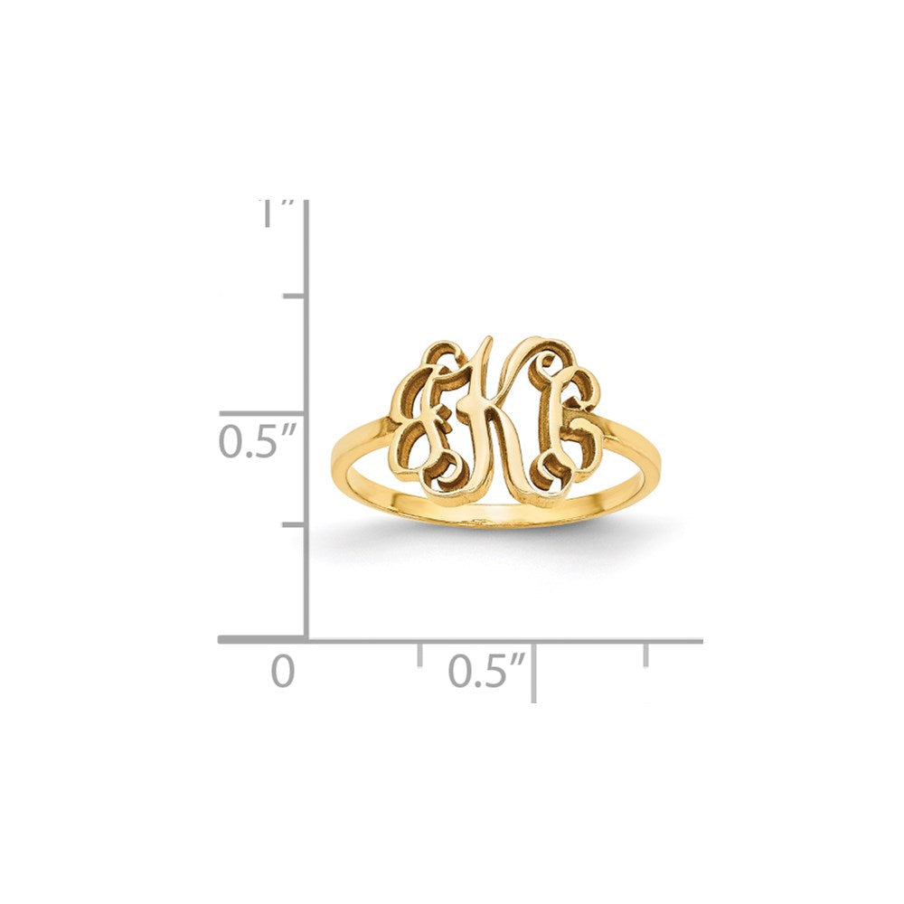 10K Gelbgold Ring mit Monogramm, poliert