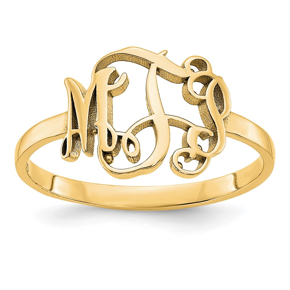10K Gelbgold Ring mit Monogramm, poliert