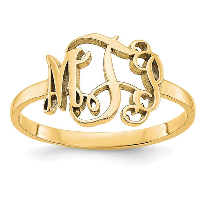 10K Gelbgold Ring mit Monogramm, poliert