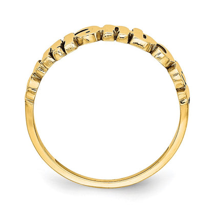 10K Gelbgold personalisierter Namensring, poliert