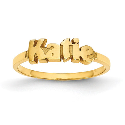 10K Gelbgold personalisierter Namensring, poliert