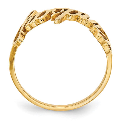 10K Gelbgold personalisierter polierter Ring